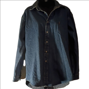 Ralph Lauren Vintage Denim " Blair" Cotton Shirt. Size Large .